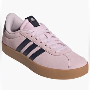 NEW adidas Suede VL Court 3.0 Sneaker In Clear Pink Legend Ink, Women’s Size 7.5